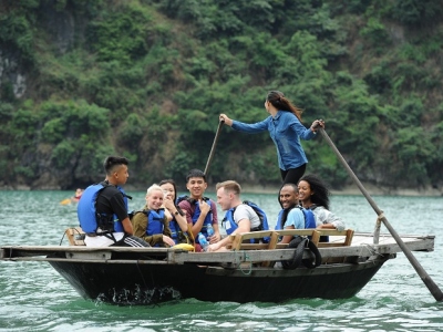 Rowing-bamboo-boat